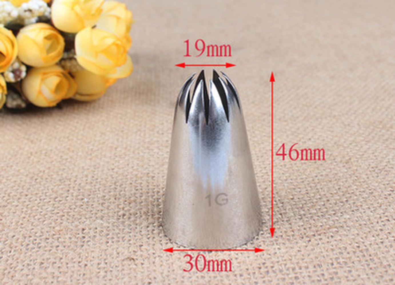 Baking Supplies - Boquilla para decoración de pasteles 304 Rvs Icing Bakken Gebak Gereedschap Gebak Bloem 6 tand Crème Boquilla para decoración de pasteles (1 m)