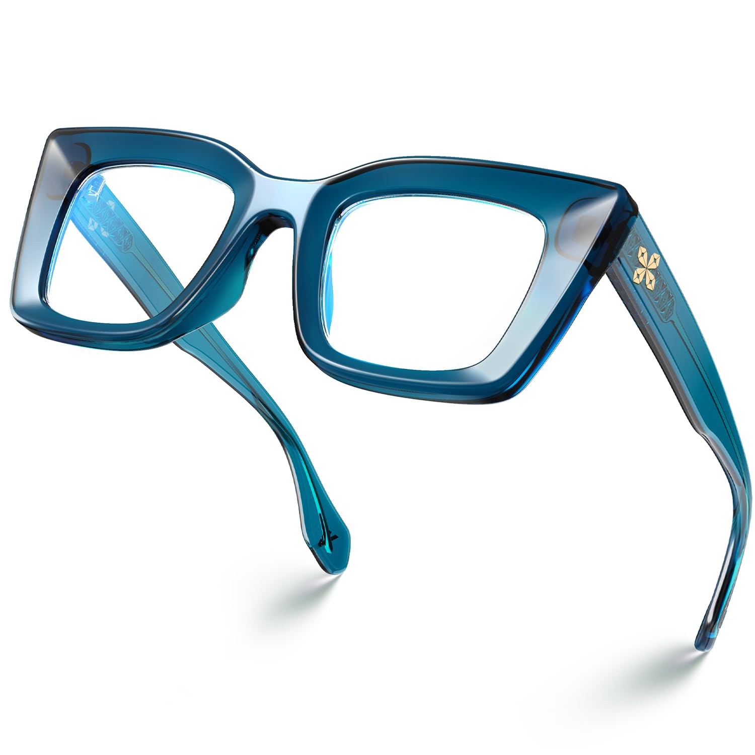 VISOONESpring Hinge Cat Eye TR90 Blue Light Blocking Glasses with Anti Computer Glare for Women CALIDA