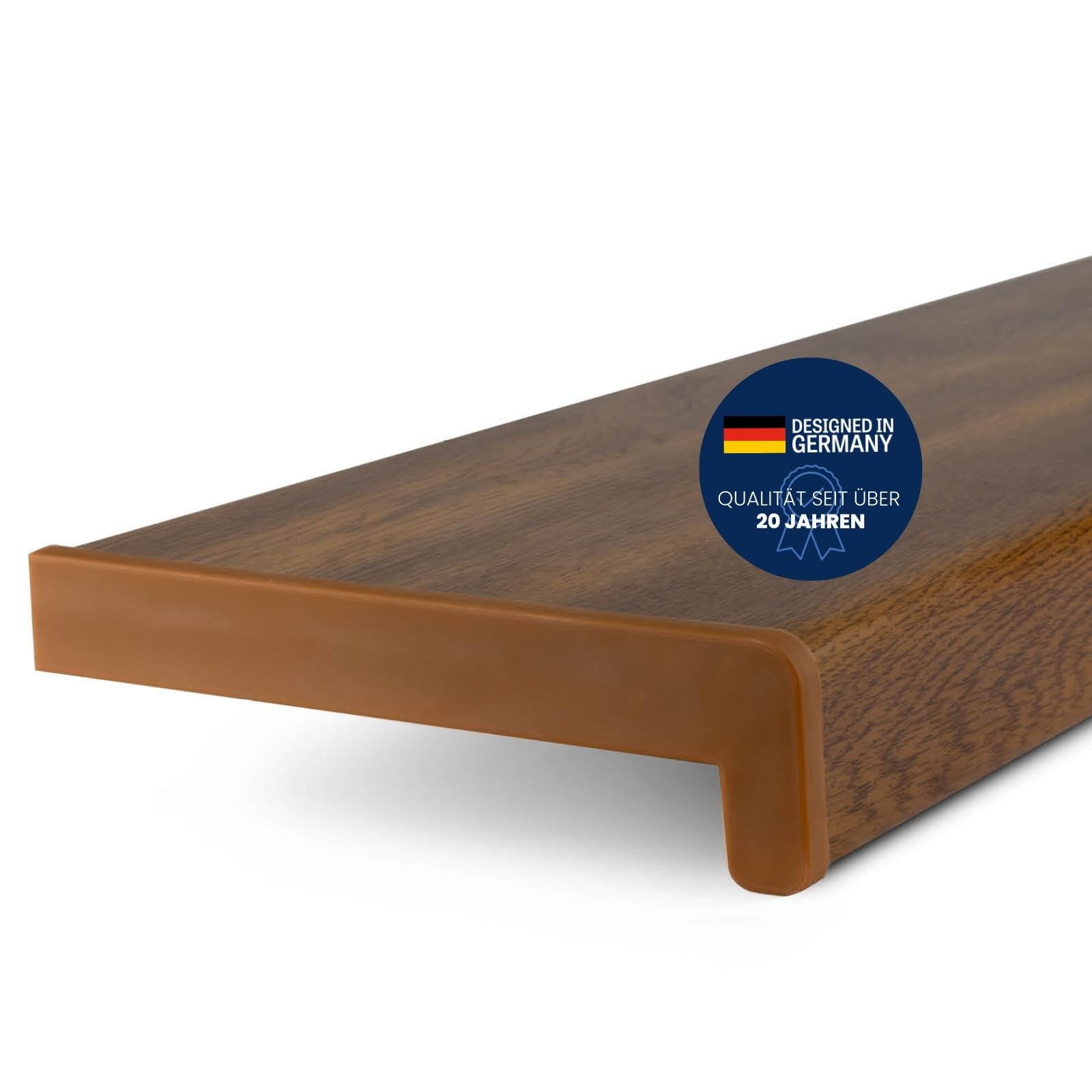 TJ Fensterbank Innen Kunststoff Eiche Gold Optik / 40 x 100 cm Fensterbank inkl. Seitenabschluss/PVC Fensterbank nach Maß/Fensterbank Innen kratzfest und feuchtigkeitsundurchlässig