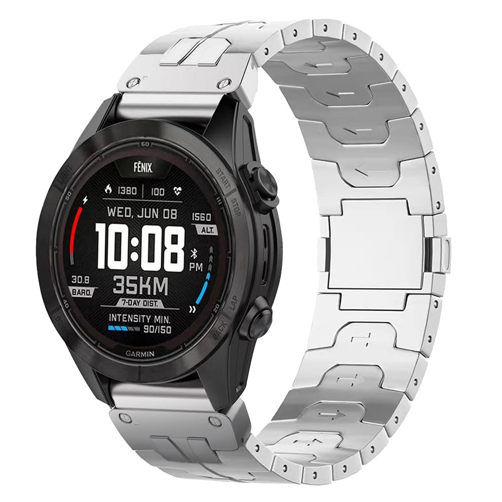 synsing 26mm Titanium Magnetic Metal Quick Fit Band Compatible for Tactix 8 51mm/Instinct 3 50mm/Fenix 8 51mm/Fenix 7X Pro,22mm Band for Tactix 8 47mm