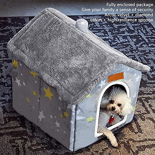 Dog House Indoor Memory Sponge, Foldable Dog House Kennel Bed Mat with Cushion for Small Medium Large Dogs Cats, Winter Warm Cat Nest Puppy Cave Sofa Pet Products (Small) - Image 5