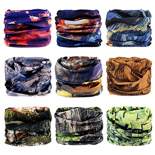Headband, 12PCS & 9PCS Headwear 12-in-1 Multifunction Stretchable Magic Scarf Head Wrap Sport Sweatband, Workout,Yoga for Sport & Casual