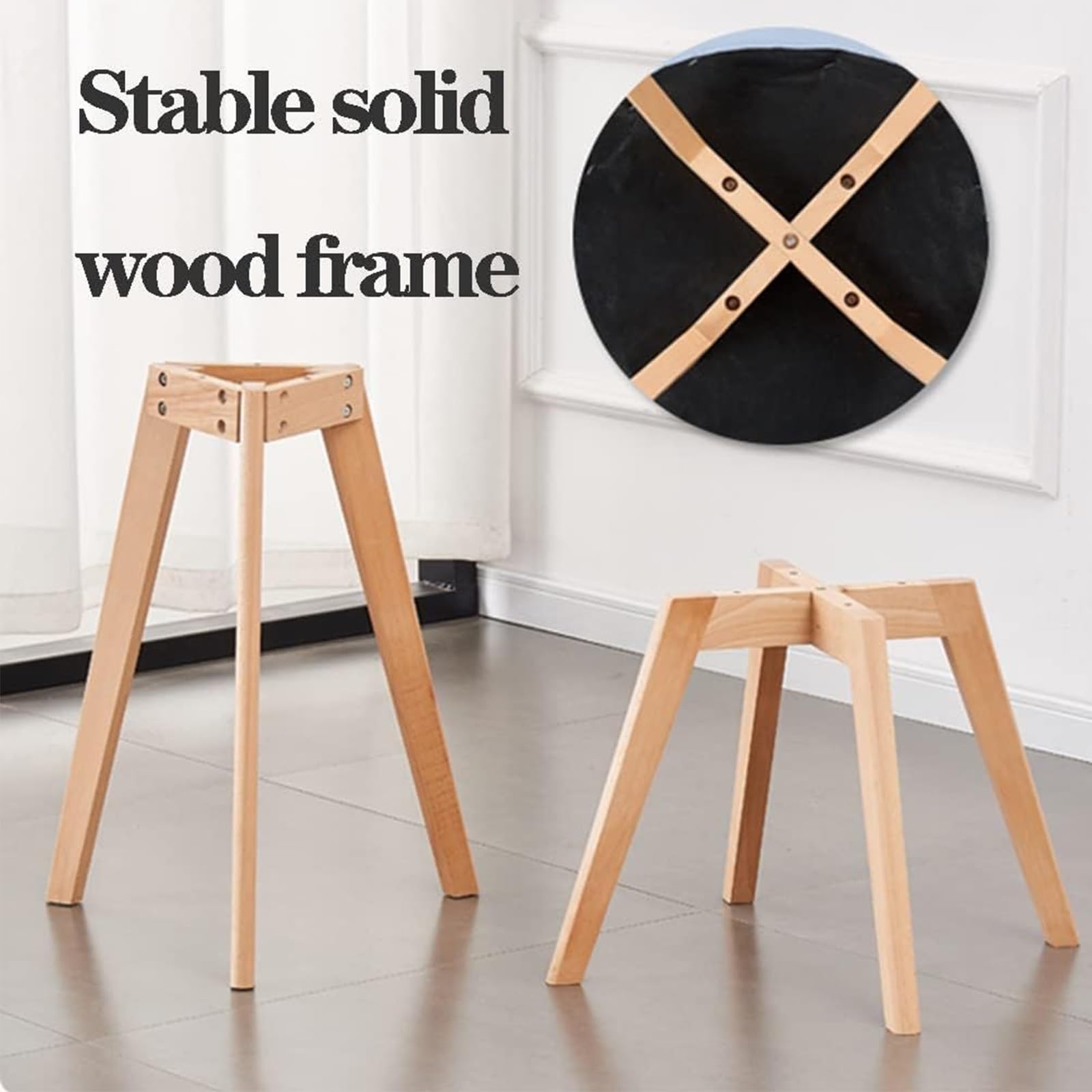 Sedie da pranzo imbottite girevoli a 360°, con gambe in legno massello, eleganti poltrone per camera da letto e sala da pranzo, design moderno con schienale cavo