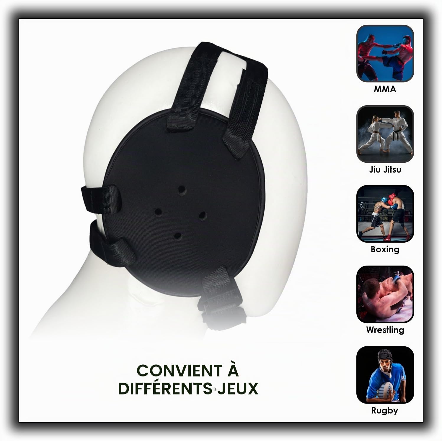 ROAR-INT Protège-oreilles pour BJJ - Design facile à régler - Casque de protection pour la lutte - MMA Jiu Jitsu