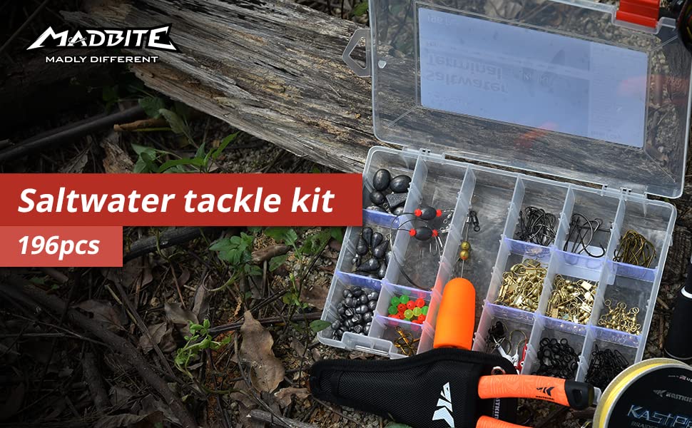 Image of MadBite Professional Freshwater Terminal Tackle Kits, 181 /214pcs Fishing Tackle with Tackle Box