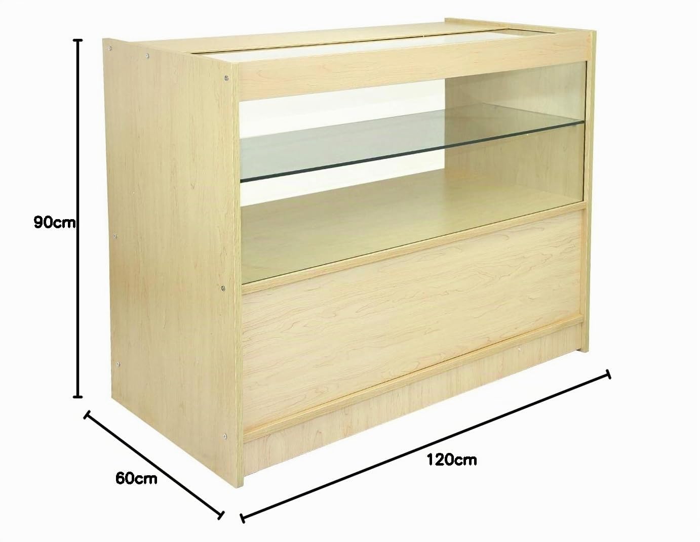 Mostrador C1200 de Tienda + Recepción de Madera con Acabado en Arce Laminado 120x60x90cm Mesa Recepción Mostrador Peluquería Oficina Peluqueria Barberia Barbero Profesional Comercial Counter for Shop