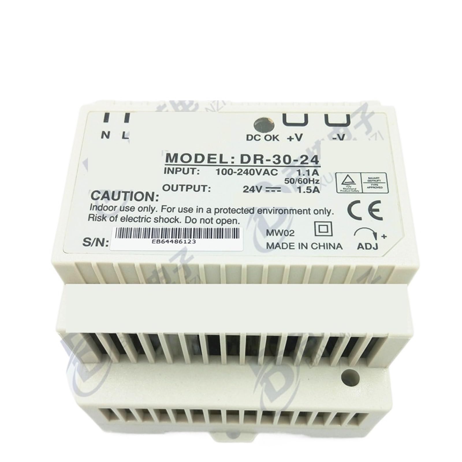 Transformateur 24V 1.5A DR-30-24 rail DIN alimentation découpage 30W