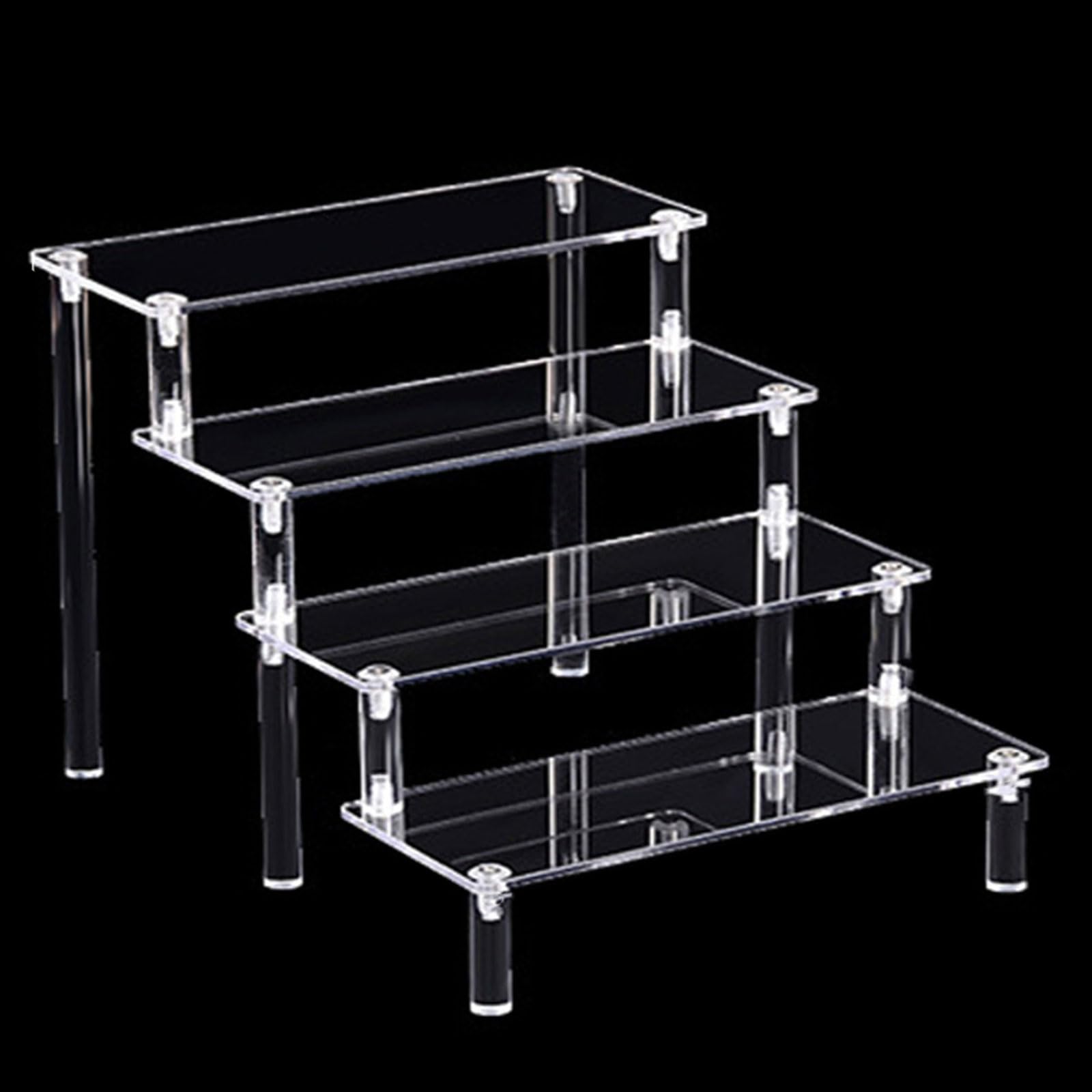 Msioytog Practical Multi Tiers Acrylic Clear Shelf for Lotions and Decorations TransparencyCupcakes Stand Home Storage Rack Clear Shelf Risers