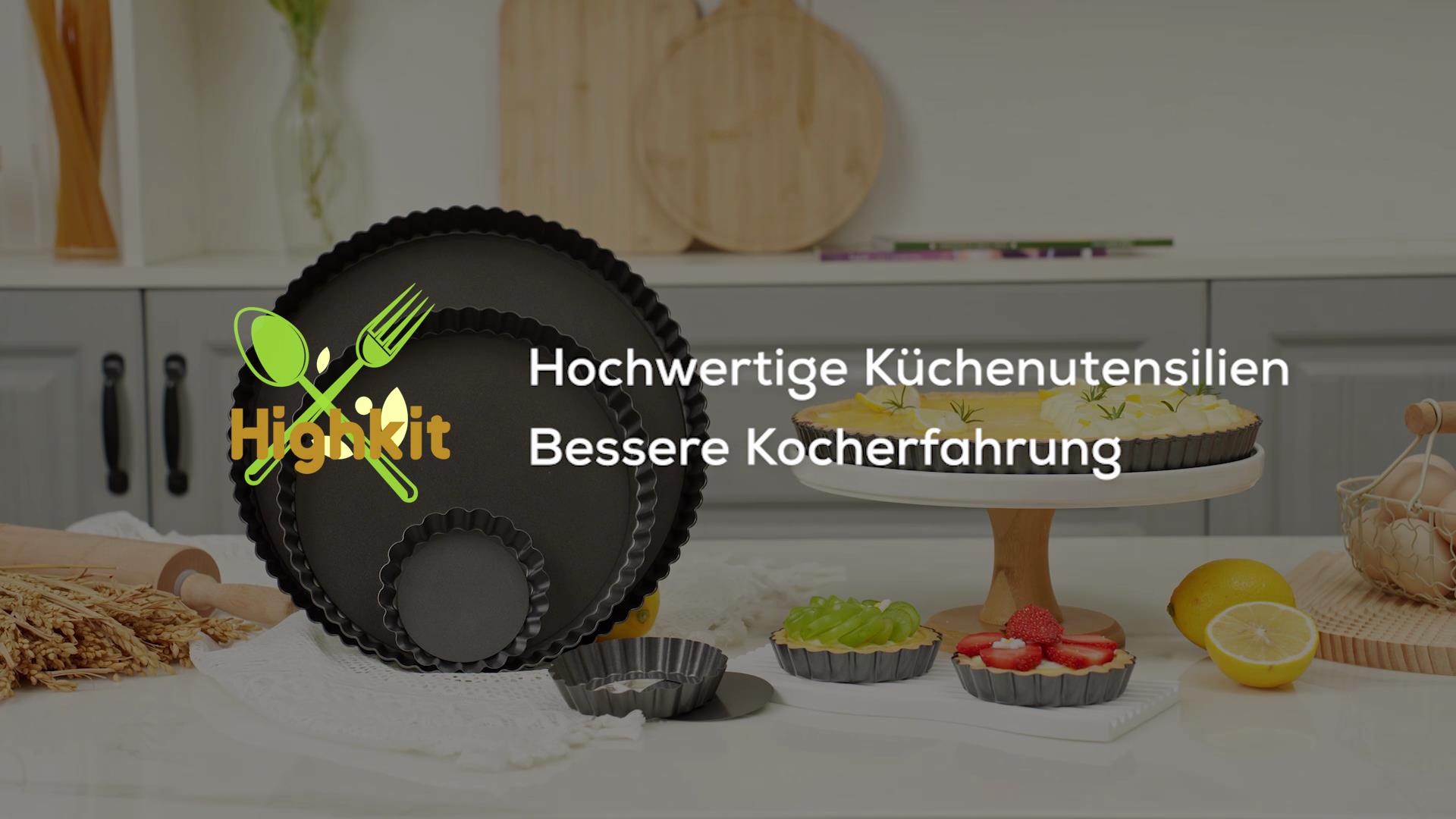 Kuchenform 24,1 Cm Aus Karbonstahl – Antihaftbeschichtet, Mit Abnehmbarem Boden, Ofen- & Spülmaschinenfest, Inkl. 10 Backpapier