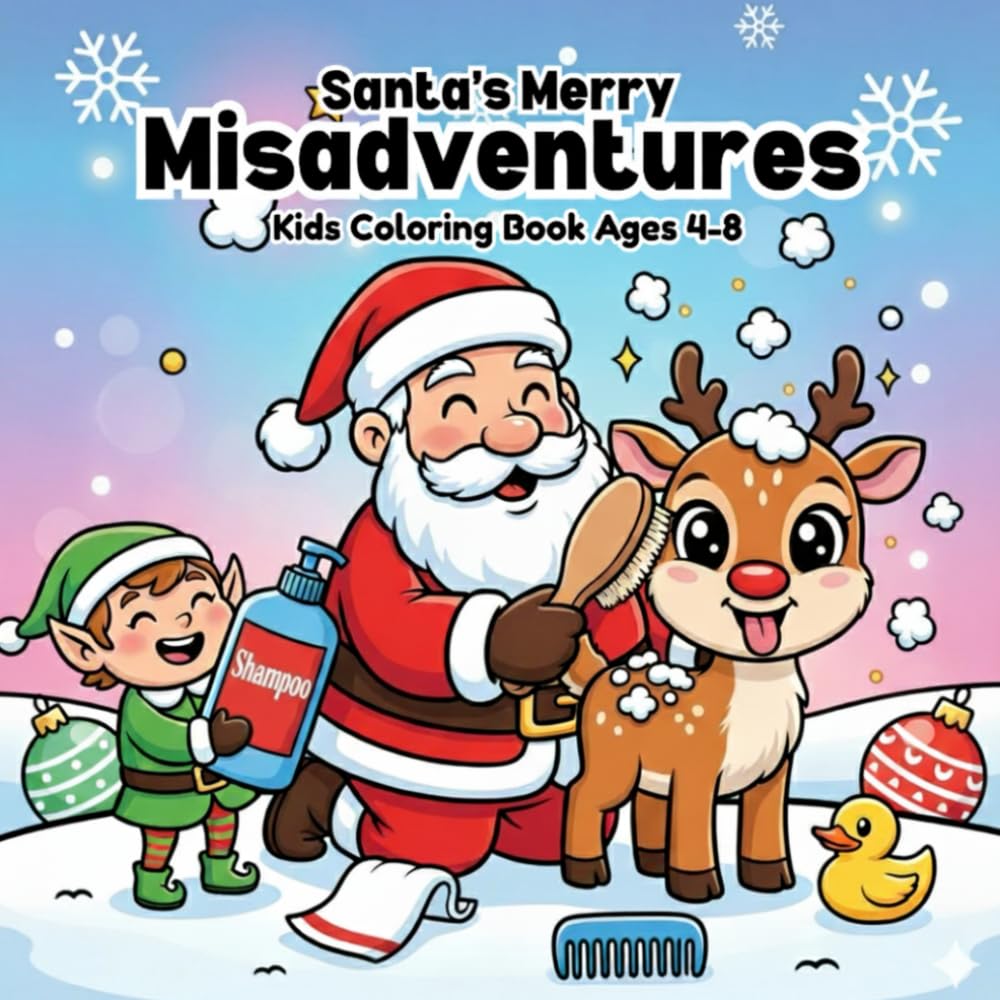 Santa’s Merry Misadventures | Kids Coloring Book Ages 4-8: A Playful Christmas Coloring Adventure with Santa, Elves, Reindeer, and Fun Holiday Moments (The Holly Jolly StoryColor Series)