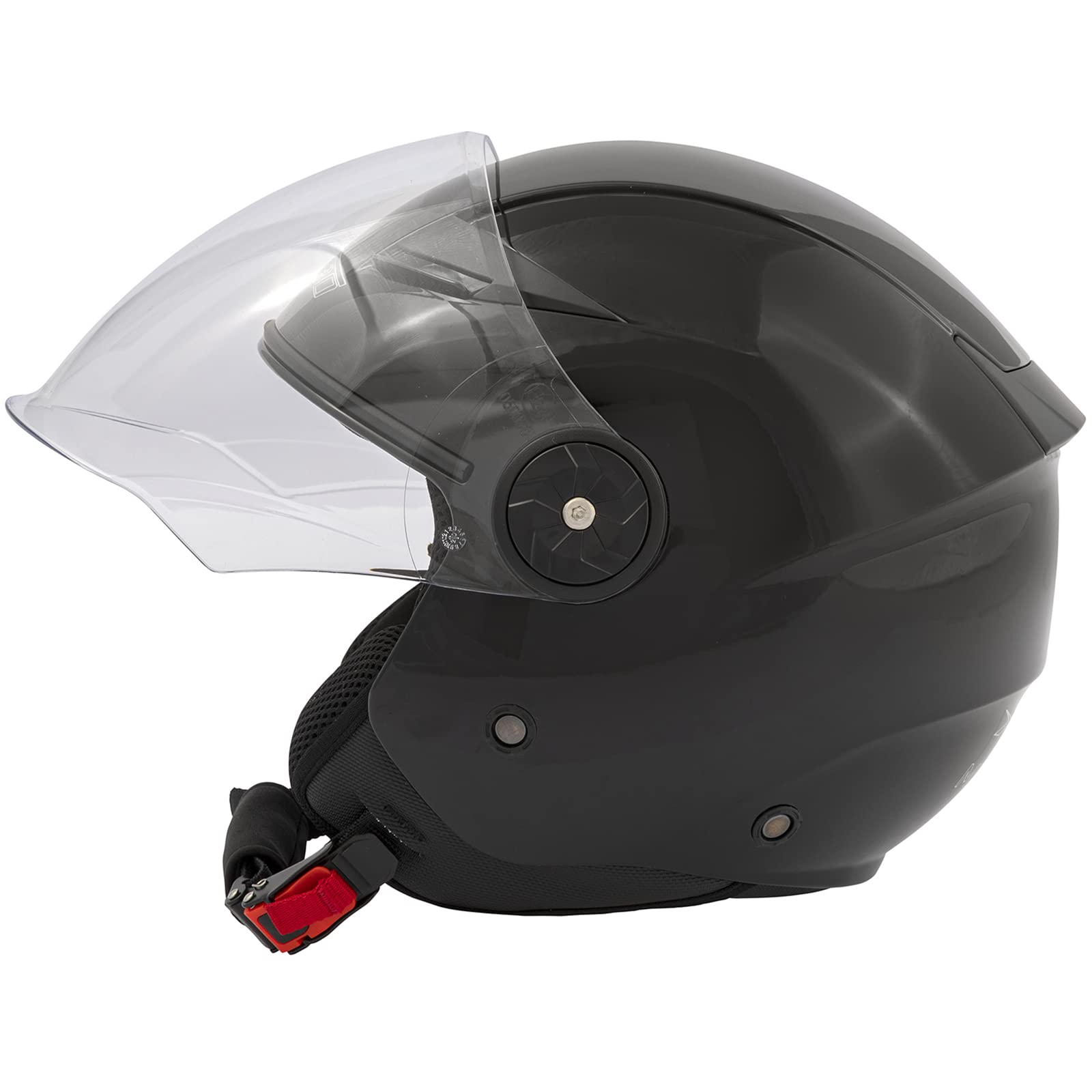 A-pro Casco de moto City Jet Certificado ECE 22 Scooter Larga Visera Negro M