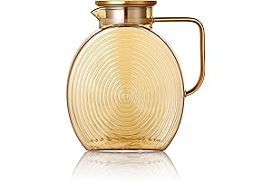 Vintage-Inspired 77oz Glass Water Pitcher with Metallic Lid
