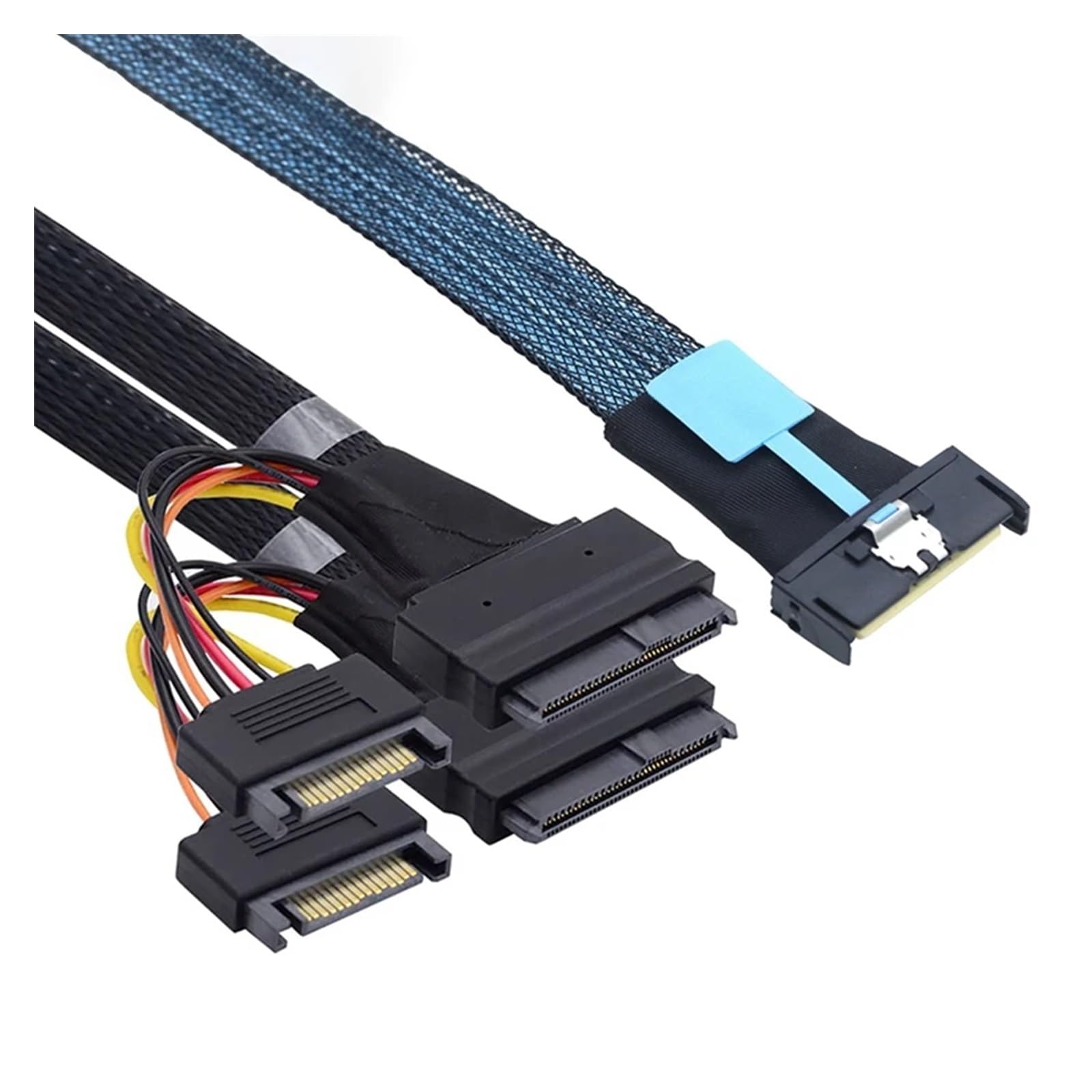 2025 New-Slimline S*A*S MCIO 8I 74P a SFF 8639 con cavo dati di alimentazione maschio 15P per cavo adattatore server (come mostrato 0,8 m)