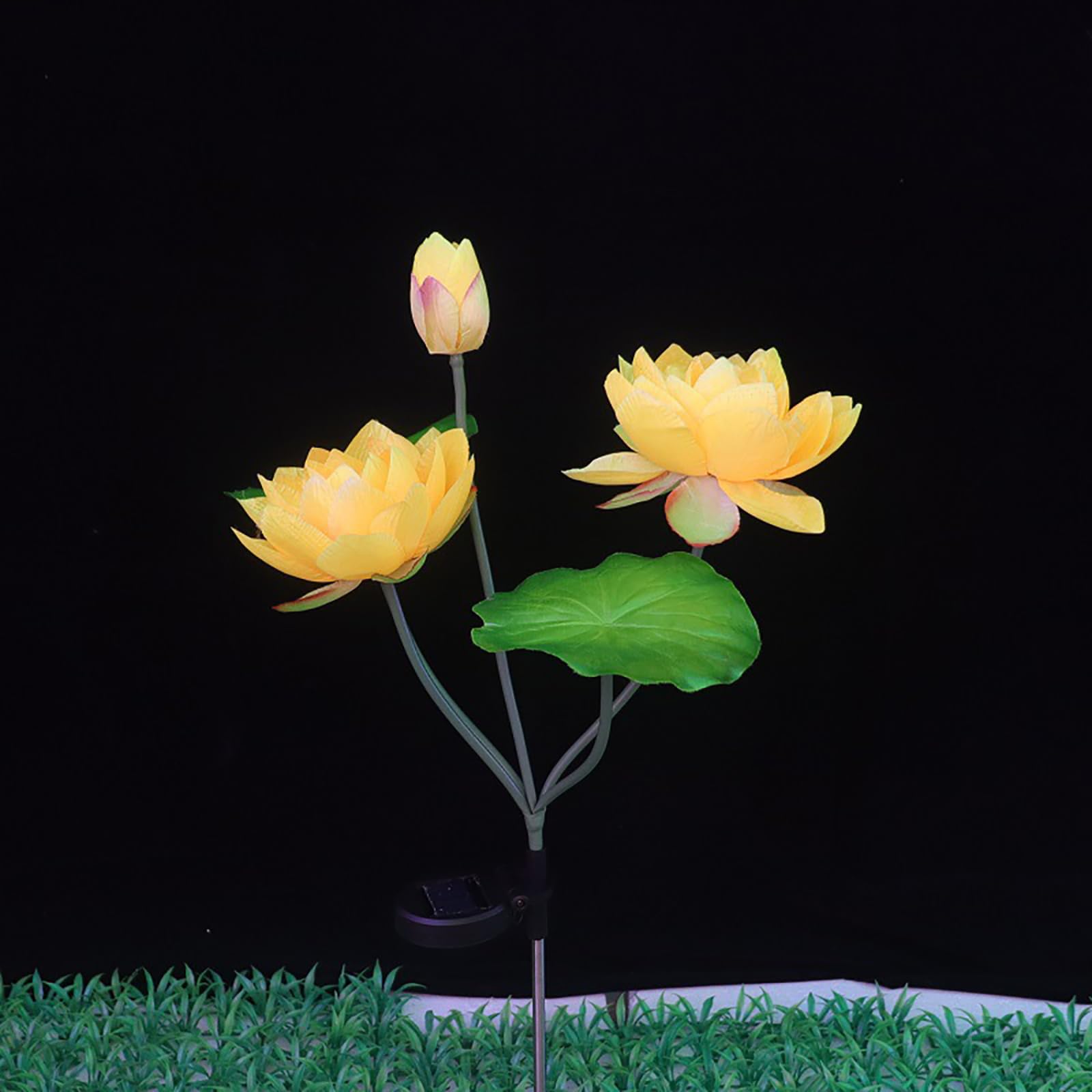 MIOBER Solar Garden Lights Outdoor Solar Lotus Flower Lights Waterproof Outdoor Indoor Garden Lighting for Flower Fence Lawn