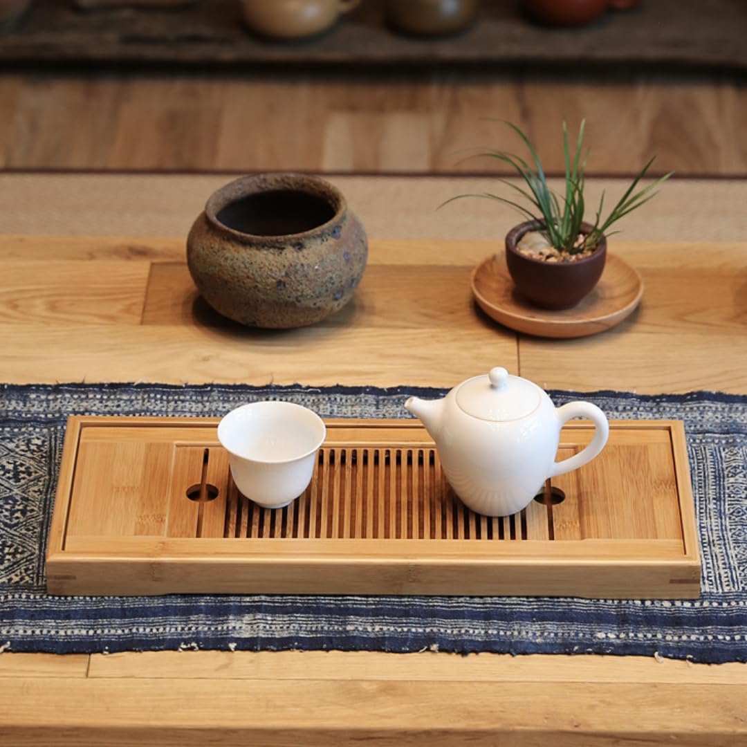 Bambus Teetablett Gongfu Style - Mini Teetisch Mit Reservoir Für Zuhause