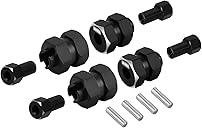 INJORA Black Stainless Steel Wheel Hex Hub +5mm Extenders for Axial SCX24 Upgrade 1/24 RC Crawler, 12g/Set