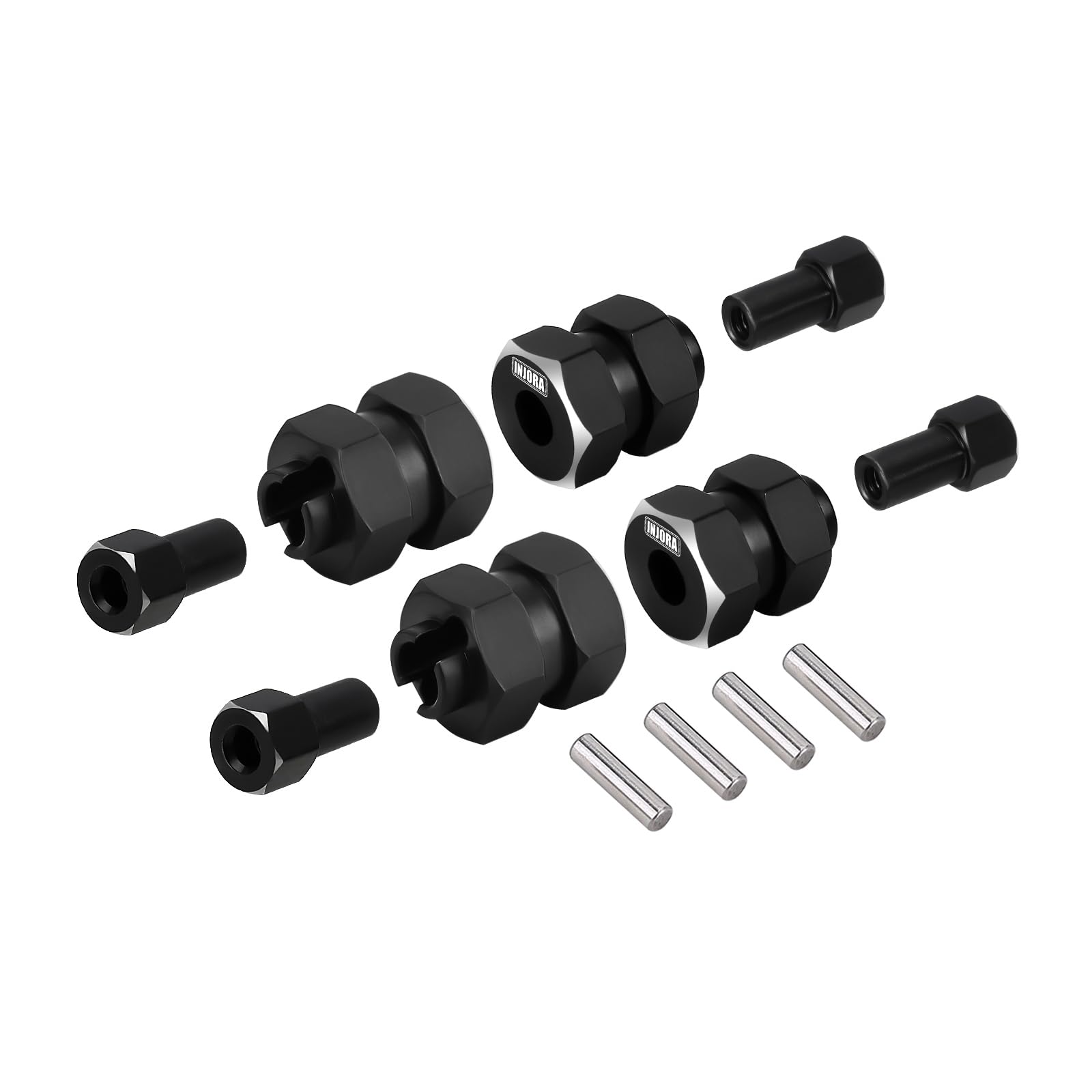 INSANE5.6 アシメントリー Amazon.com: INJORA Black Stainless Steel Wheel Hex Hub +5mm