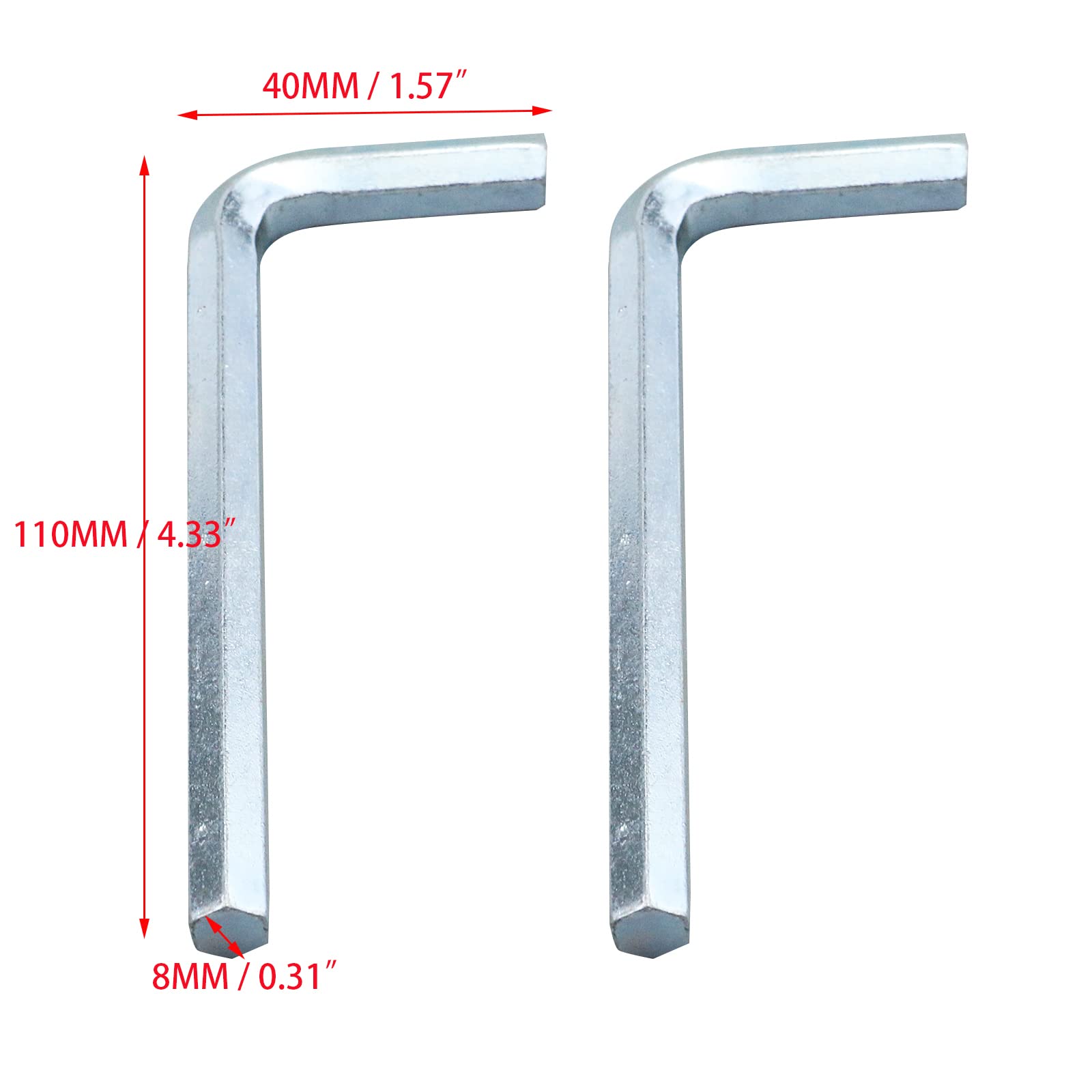 Amazon | Risbay M8 シルバー 六角レンチ L字六角ヘッド修理