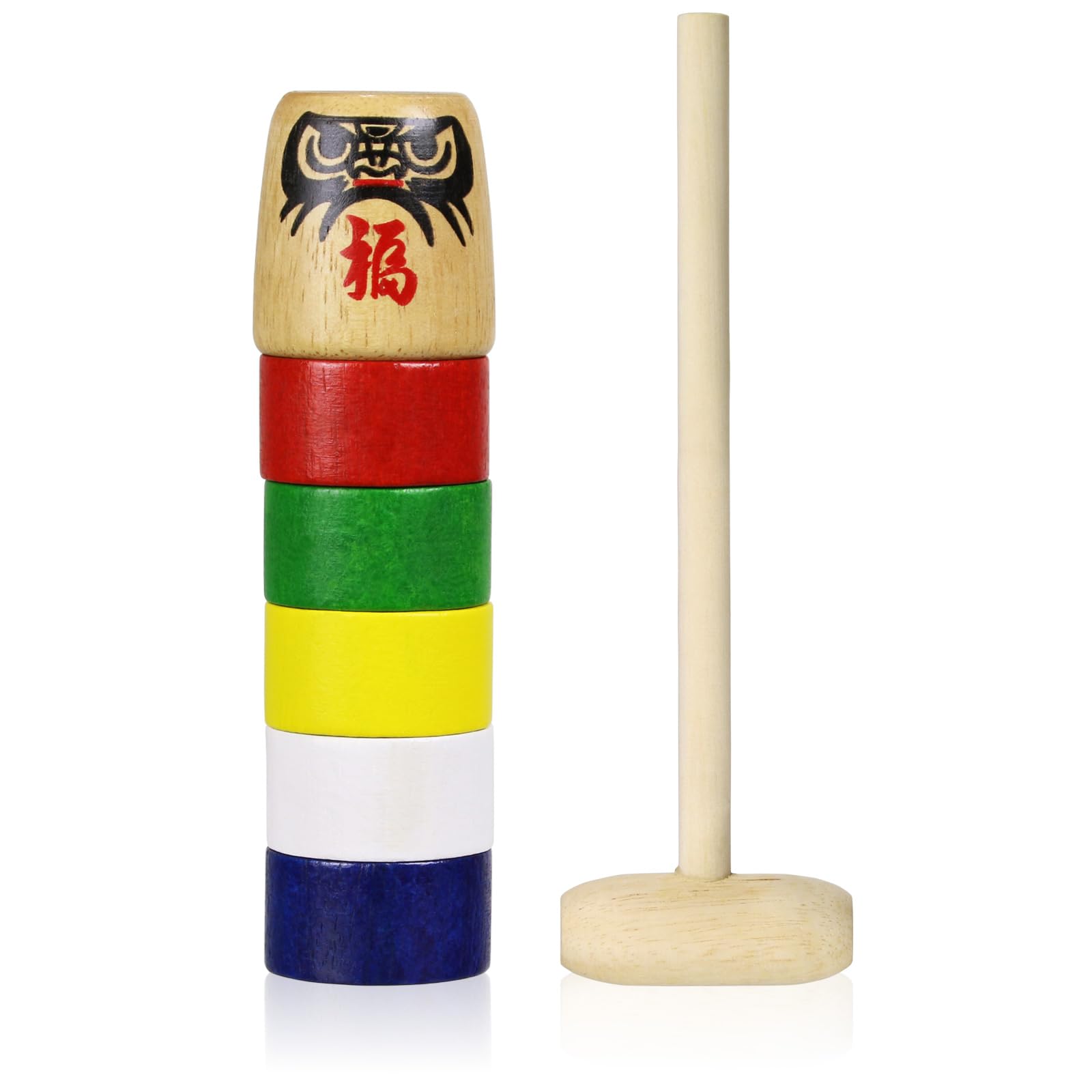 Morikuru Daruma Otoshi Folk Art Toy, Wooden, Traditional, Children's Toy, SG Wonder Zone, TK01-22, Small, 6.9 inches (17.5 cm) : Toys & Games