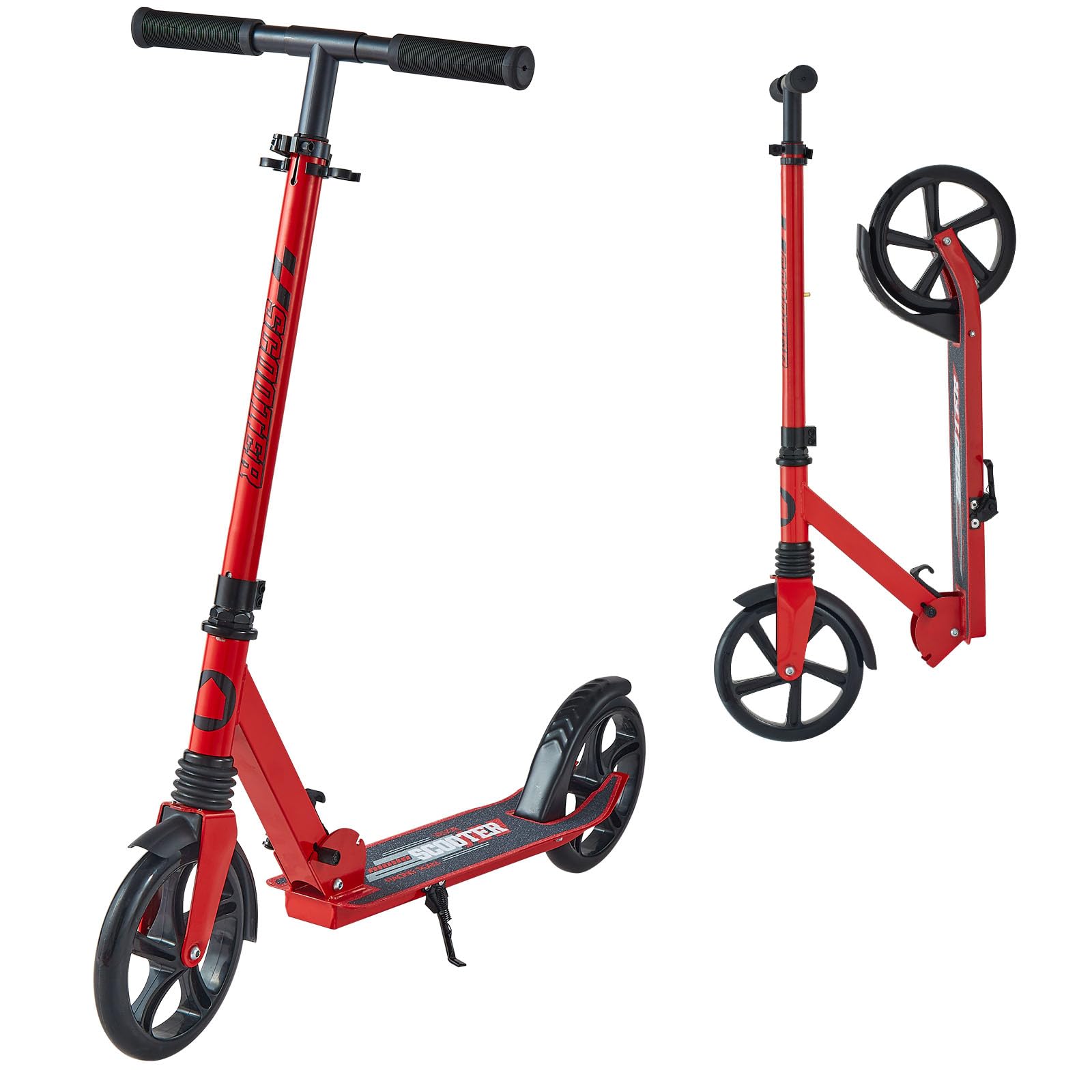 VEVOR Trottinette pour Enfants 8 Ans et Plus, Ados et Adultes, patinette à 2 Roues, Guidon réglable en Hauteur, Plateau antidérapant, Pliable et légère pour garçons et Filles à 100 kg
