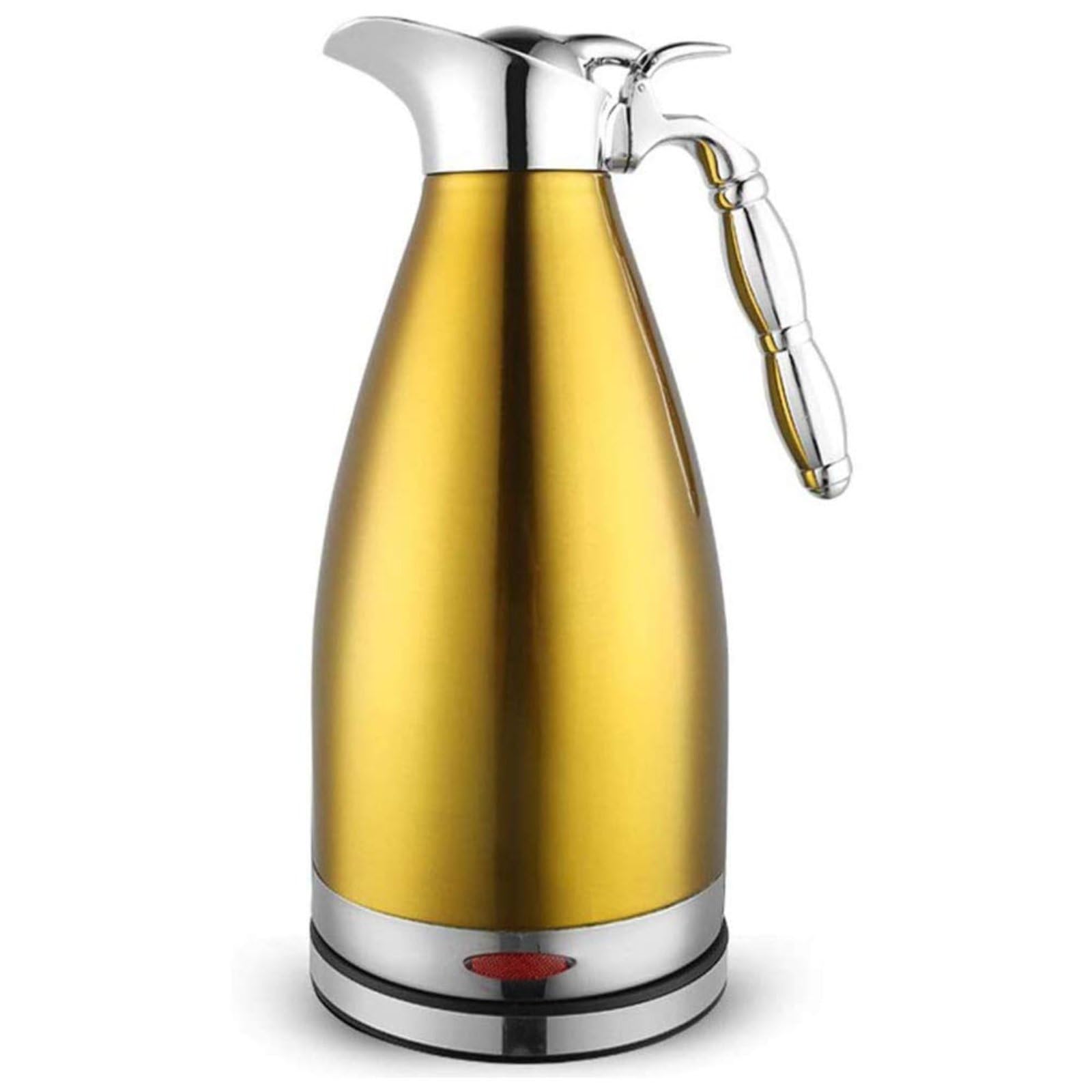 MYUYEE Kettles For Boiling Water, Stainless Steel Double Liner Insulation Water Boiler & Heater, Cordless Coffee Pot With Auto Shut-Off & Boil Dry Protection, 2L, 1350W,Yellow