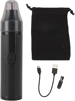 GLOGLOW Electric Nose Hair Trimmer for Men Women, Rechargeable Ear and Nose Hair Trimmer Clipper with Painless Dual Edge Blades, Facial Hair Remover Grooming Kit