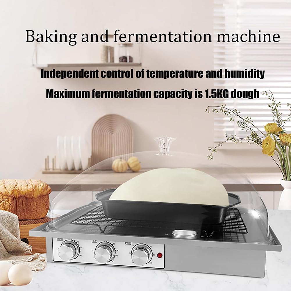 étuve De Pâte avec Chauffage pour La Cuisson - Boîte De Levée avec Réglage De L'humidité/température/minuterie - Idéal pour Le Pain Et La Fermentation - Kit D'équipement De Cuisson