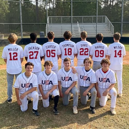 Custom USA Baseball Jersey - Camiseta deportiva patriotica personalizada con nombre y numero para hombres y mujeres miniatura 4
