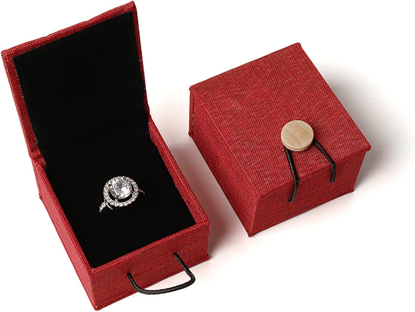 プレゼント 期間限定送料無料 包装 ギフト ボックス 箱 ラッピング ラッピング用紙袋 プレゼント用 ラッピング袋 誕生日プレゼント ギフトバック クリスマス 2個 結婚式 ブライドメイドギフトボックス用の蓋付き リングボックス 長方形 赤 1