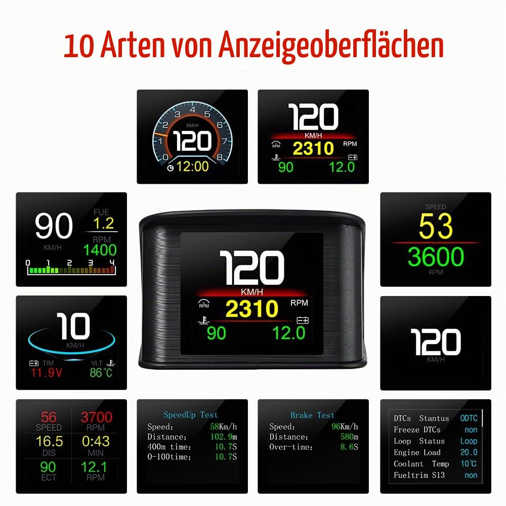 P10 PRO Auto OBD2 Head Up Display Digital Geschwindigkeitsmesser an Bord Computer Übergeschwindigkeitslarm Motor Fehlercode Elektronisches Zubehör