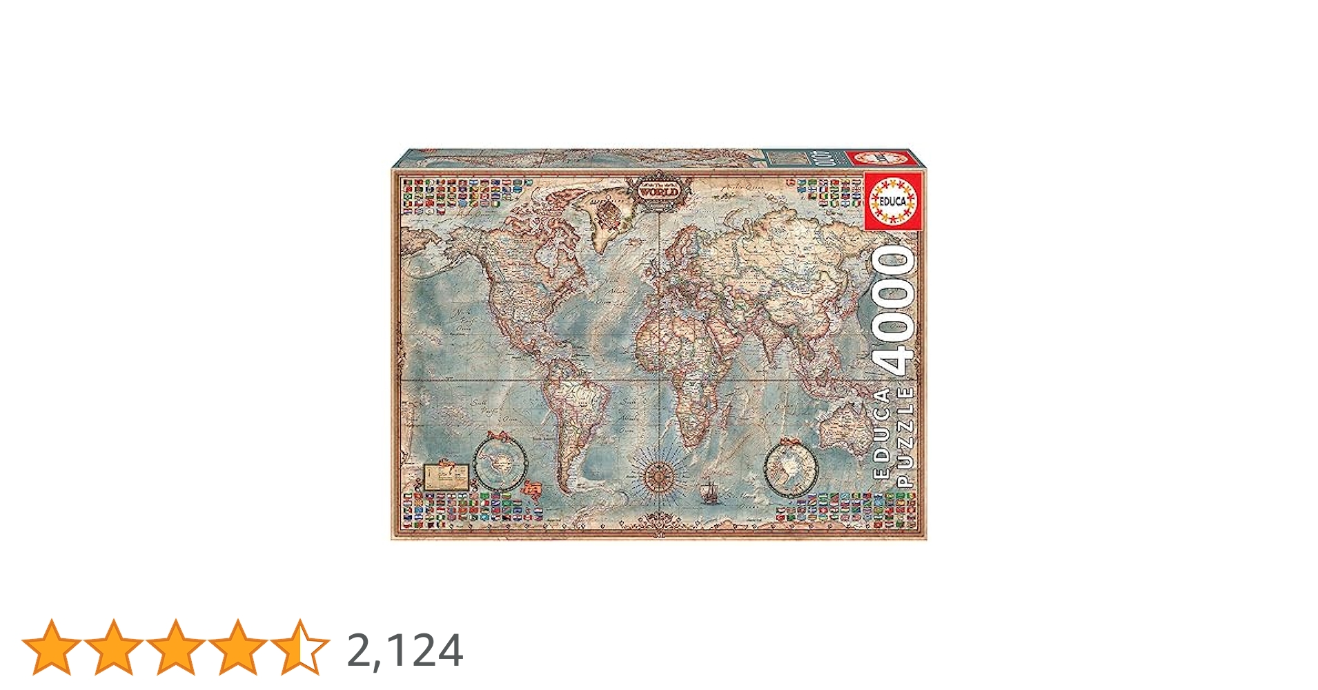 4000ピース ジグソーパズルEduca 世界の行政地図【ピース不足可能性あり】 4000ピース ジグソーパズルEduca 世界の行政地図【ピース不足