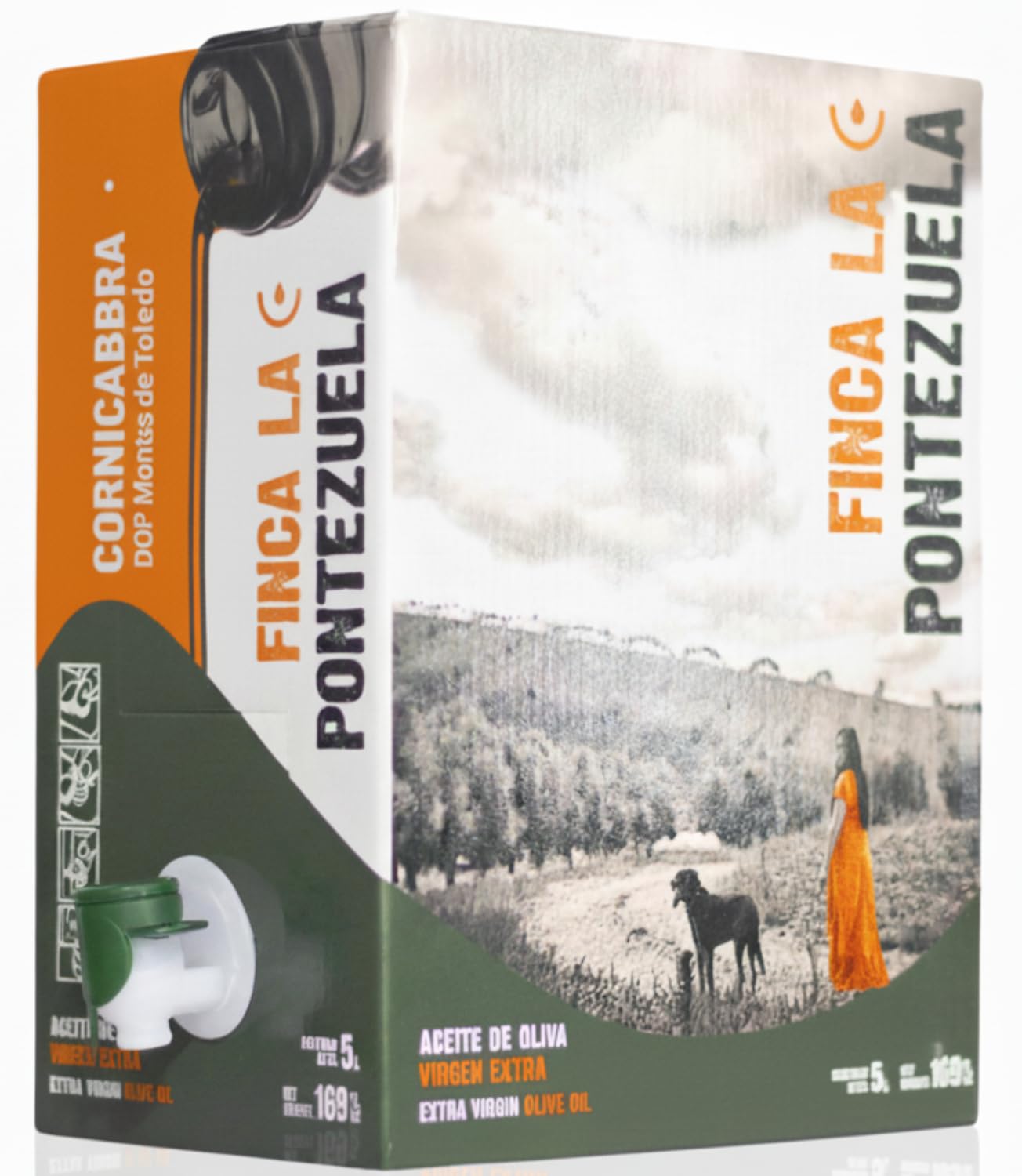 Finca La Pontezuela Bag in Box Aceite de Oliva Virgen Extra 5 Litros Cornicabra - Aceite Intenso de Nueva Campaña - AOVE Español 100% Ideal para Uso Diario - DOP Montes de Toledo (Paquete de 1)