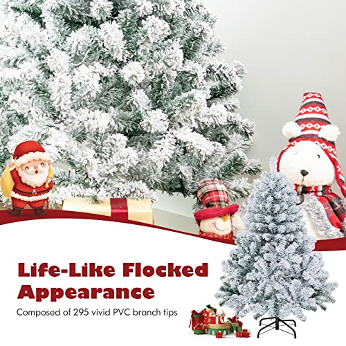 Nightcore-45FT-Pre-Lit-Artificial-Christmas-Tree-Snow-Flocked-Hinged-Pine-Tree-w-295-Branches-Tips-150-LED-Lights-Portable-Metal-Base-Perfect-Decoration-for-Home-Office-Party-45-ft-Green Nightcore 45FT Pre Lit Artificial Christmas Tree Snow Flocked Hinged Pine Tree w 295 Branches Tips 150 LED Lights Portable Metal Base Perfect Decoration for Home Office Party 45 ft Green