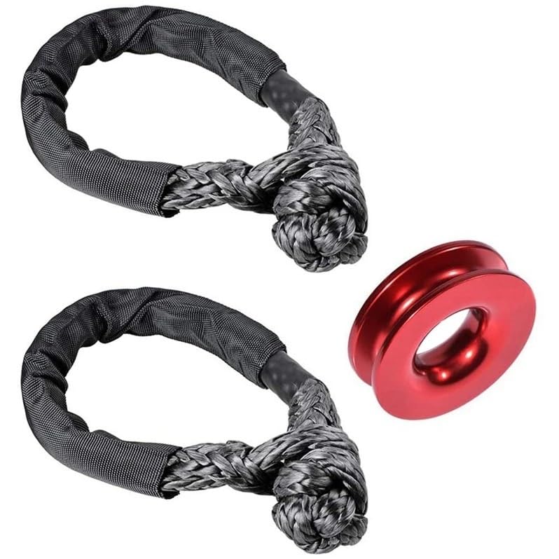 Czerwony Aluminiowy Pierścień Odzyskujący + Czarne Liny Z Szeklą Miękkiego Włókna Syntetycznego WLL 15000 Funtów Siła Zrywająca 38000 Solidna I Niezawodna