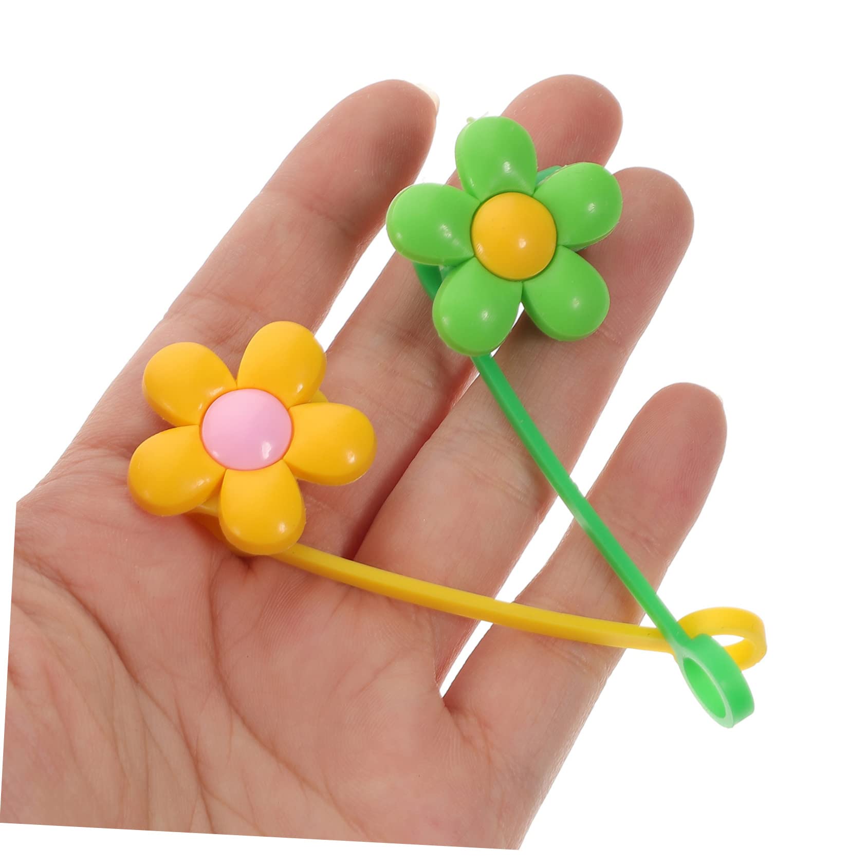 Cabilock 4 Set Di Coperchi in Pvc Per Cannucce Punte Per Cannucce A Forma Di Fiore Sicure Per Riunioni Di Famiglia 10 Pezzi * 4
