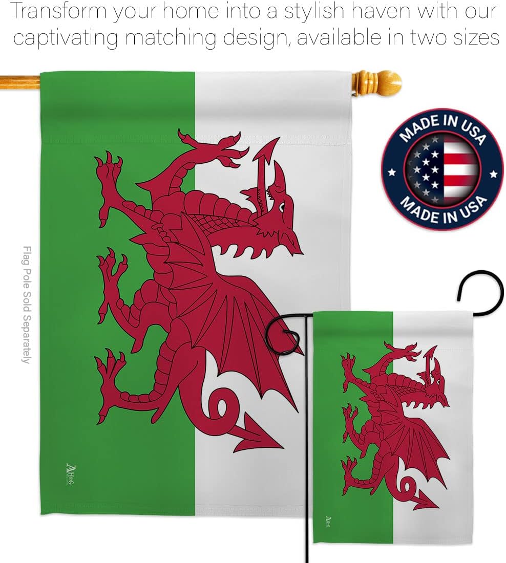 Americana Home & Garden Wales House Flag Regional Nation International World Country Particular Area Decoration Banner Small Garden Yard Gift Double-Sided, Made in USA