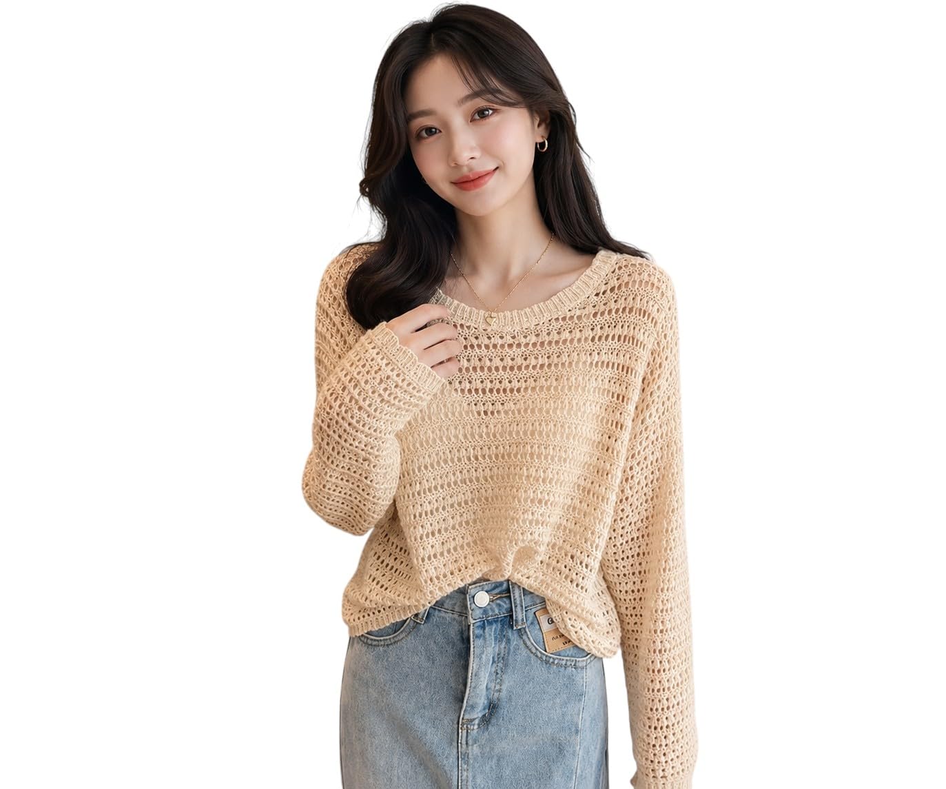 mystify Women's Crochet Knit Sweater Women Outfit Set Two Pcs Korean Summer Knitting Blouse Cutout Thin Hollow Out Pullover Sun Protection Top-picture-27