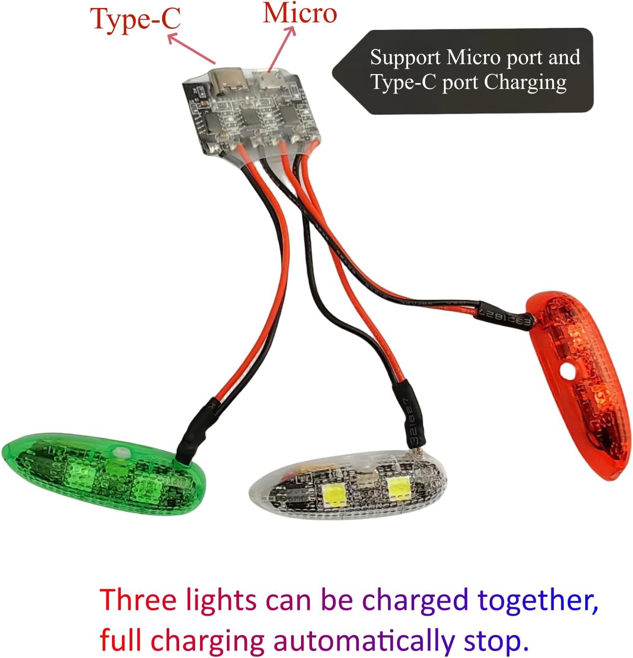Upgrade V3 Crazy Light Waterproof LED Light Kit for RC Plane Seaplane Jet Airplane Fix Wing Quadcopter, Rechargeable Drone Lights with 3 Mode, Super mini Strobe Lights for Night Flight