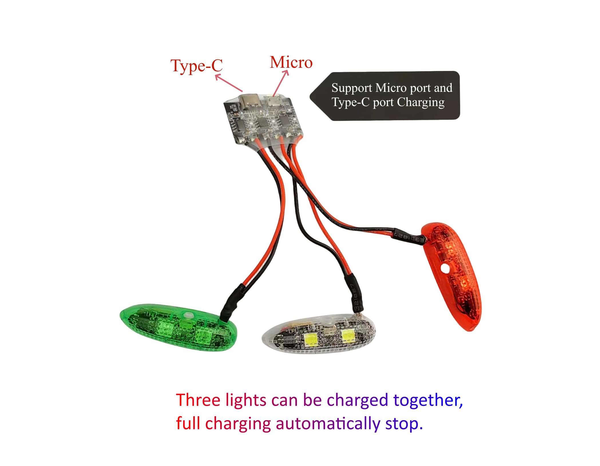 Upgrade V3 Crazy Light Kit di luci LED impermeabili per aereo RC idrovolante jet aereo Fix Wing Quadcopter, luci ricaricabili per drone con 3 modalità, super mini luci stroboscopiche per volo notturno