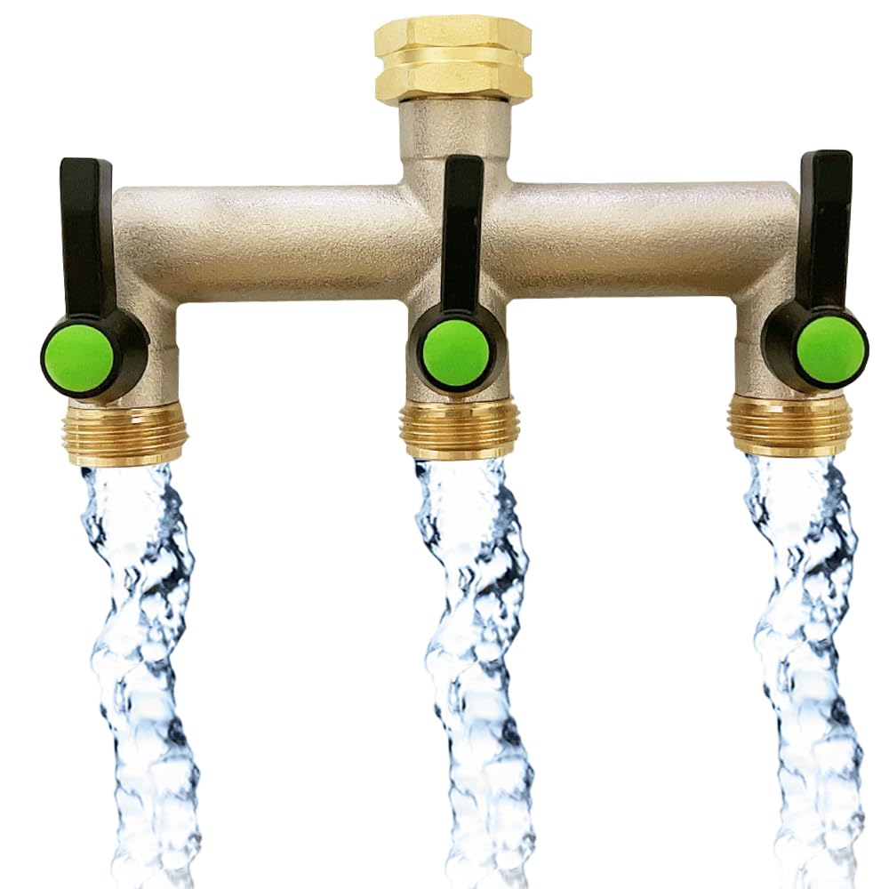 Raccord tuyau d'arrosage 3 voies en laiton pour stopper les fuites du robinet triple