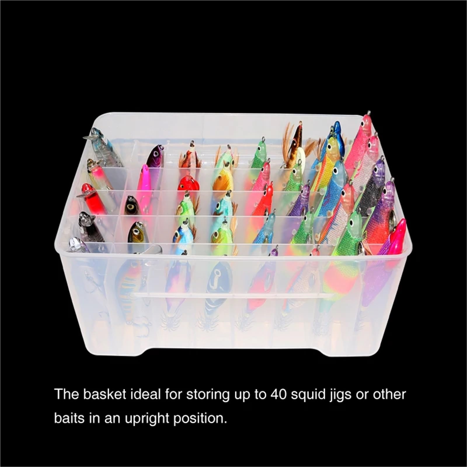 40 Griglie in plastica for Attrezzatura da Pesca, Scatola for riporre Gli Attrezzi, Foderata for Calamari, Contenitore for Esche rigide, Custodia for Mare per Esche da Pesca