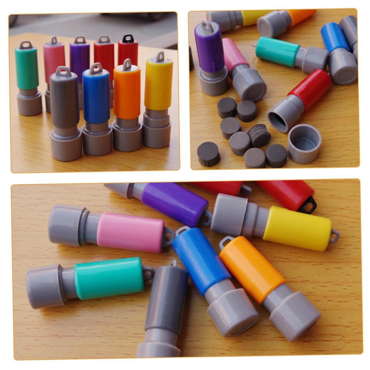 4 Set Timbri Personalizzati Timbri Vuoti Diy Rotonda Per Decorazioni 10 Pezzi*4