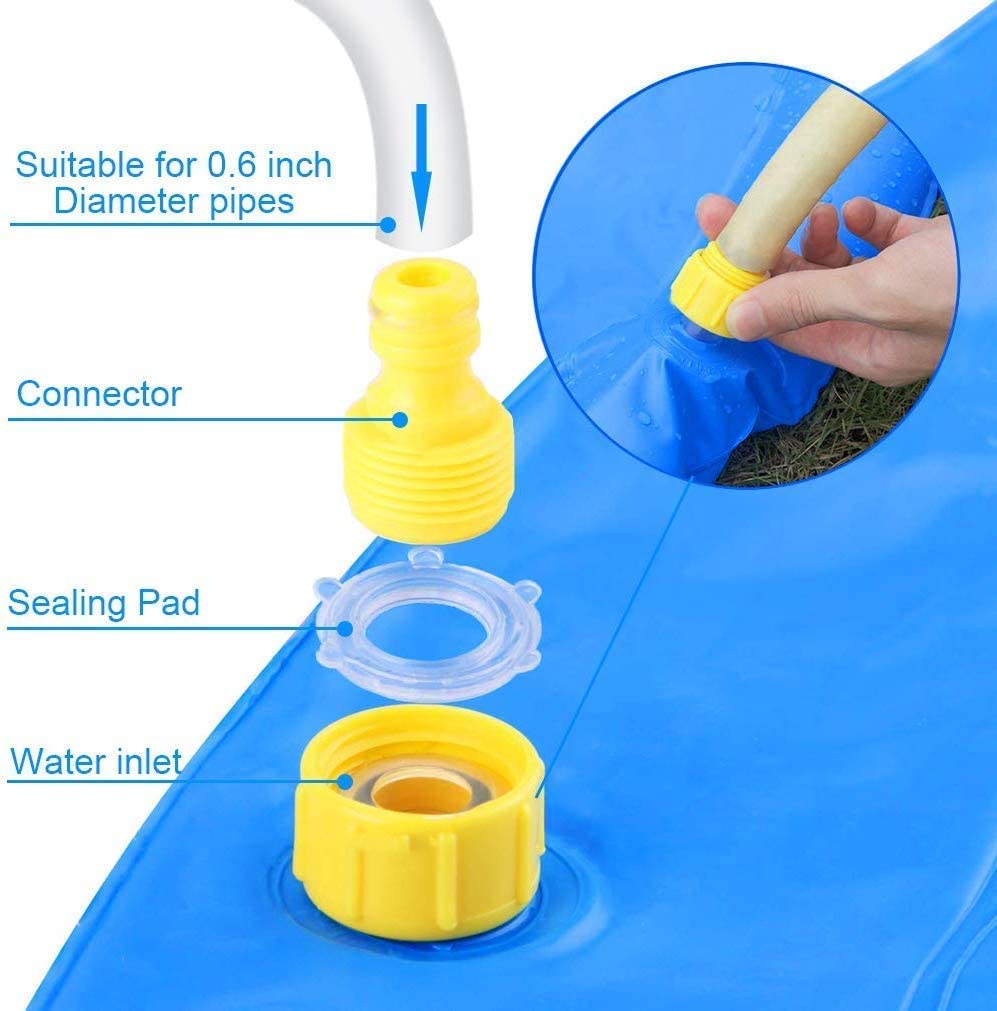 WENGTY Non-Slip Splash Pad for Kids and Dog, Thicken Sprinkler Pool Summer Outdoor Water Toys - Fun Backyard Fountain Play Mat for Baby Girls Boys Children or Pet Dog 1