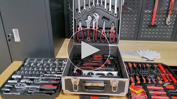 Tool Box with Tools 910pcs Household Tool Set with Aluminum