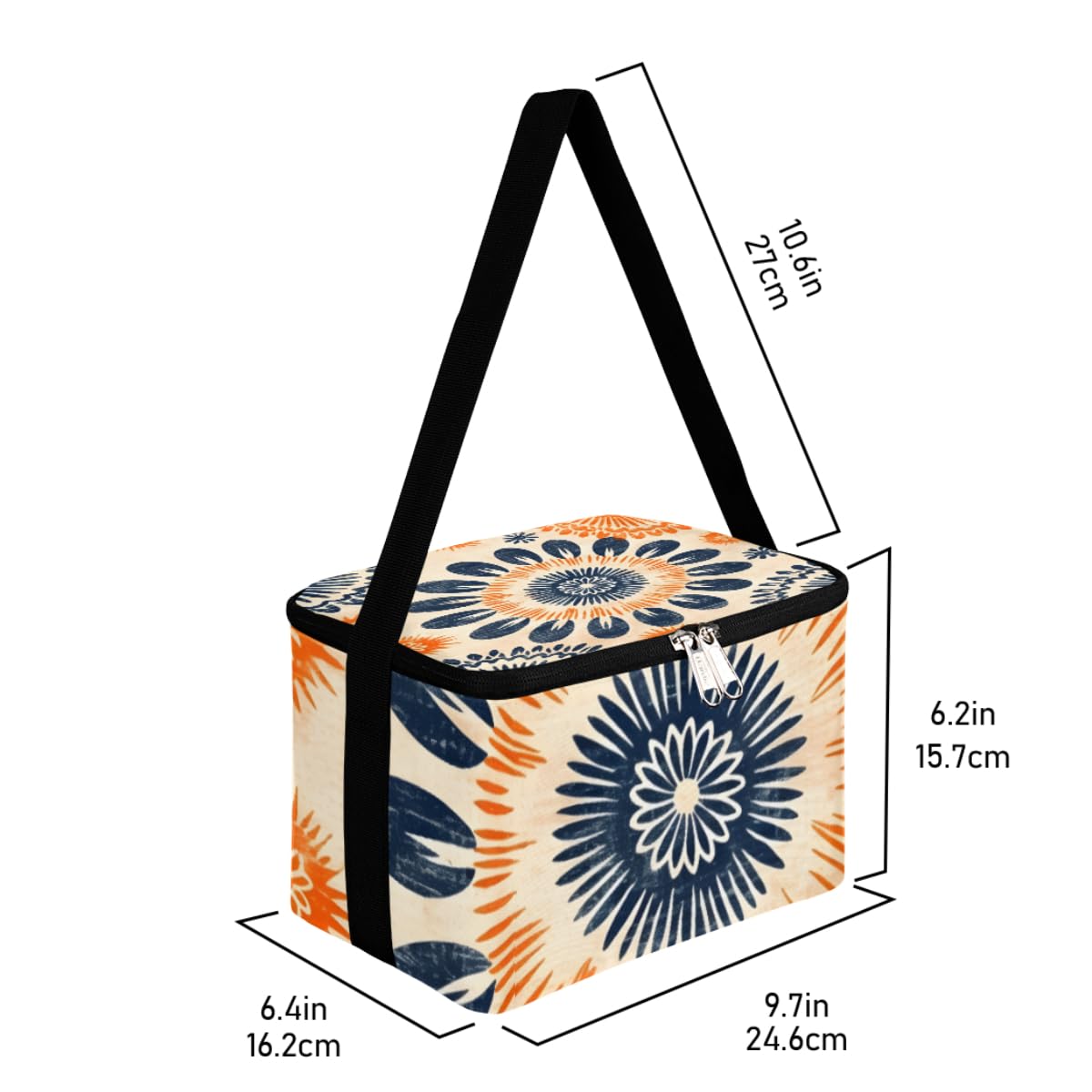 GzLeyigou Lunch Bags for Women Men 9 Cans,Colorful Abstract Texture Hot & Cold Food Delivery Bag Insulated Grocery Bag Insulated Lunch Box Floral Cooler Bag for Office Work Picnic Beach