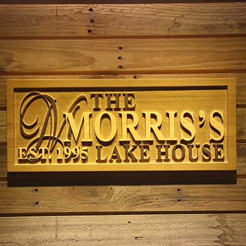 ADVPRO wpa0031 Name Personalized Lake House Last Name Home Décor Wedding Gift Wooden