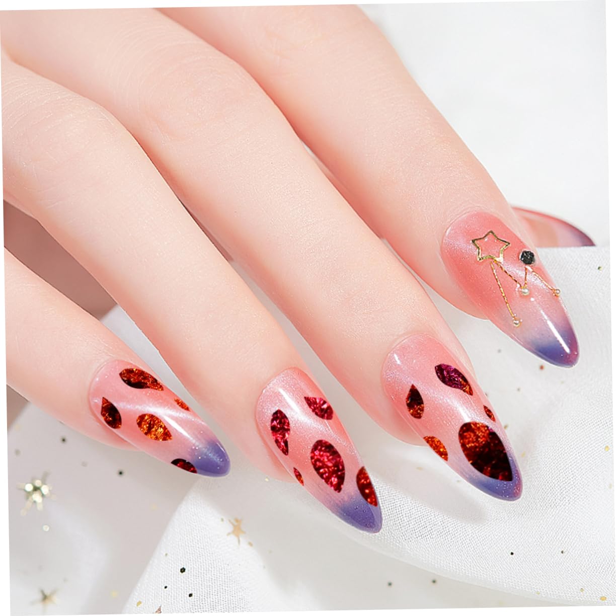 FOMIYES Metallic Foil Flakes Kit 3 Boxes of Leaf Gilding Flakes for Nail Decorations Crafts