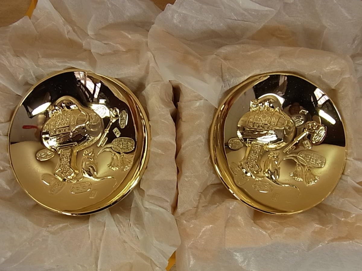 Amazon.co.jp: 南日本銀行平成8年 干支金杯小槌 2口セット24K GP