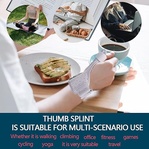 Miniatura 2 de Sopfai Férula de soporte para el pulgar para artritis, tendinitis, soporte nocturno, cómoda banda de compresión del pulgar, esguince del pulgar,