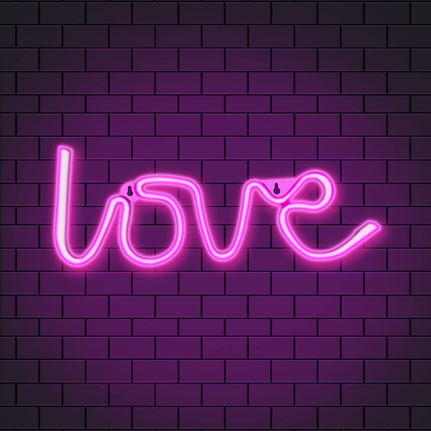 GLOWSERIES Love Neon Sign, USB Charging or Battery Neon Signs for Bedroom Wall Decor Neon Wall Signs for Girls Love LED Neon Lights for Christmas Gift Party Wedding Kids Room Decor (Pink Love)…